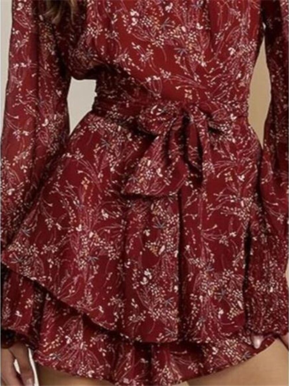 Floral Print Ruffle Mini Dress - Picture 3 of 6